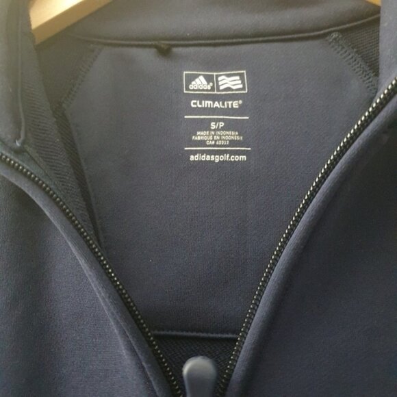 Adidas Golf Performance Mock  Neck Quarter Zip Navy Blue Sweatshirt Size Small - Picture 4 of 8
